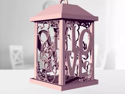 Mickey and Minnie Love Lamp 3D print model