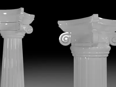 Column columns in row 3D model