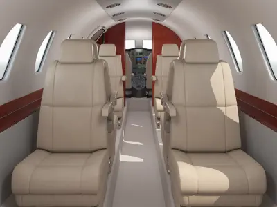  Business Jet Cessna Citation X with Interior 3D Model 