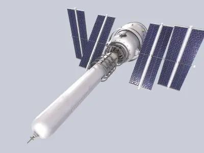 Sci fi Satellite Low-poly 3D model