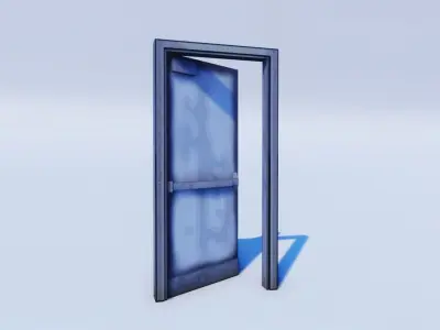 Cartoon Prop Essentials - Metal Door Low-poly 3D model