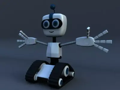 Chain Wheel Robot Model Low-poly 3D model