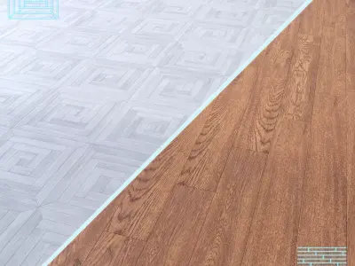 Parquet - Laminate - Wooden floor 2 in 1 Low-poly 3D model 132