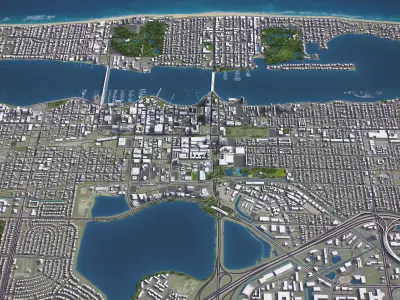 West Palm Beach Low-poly 3D model purchase