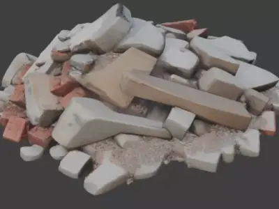 Urban Rubble Pile 3D Model Free low-poly 3D model purchase