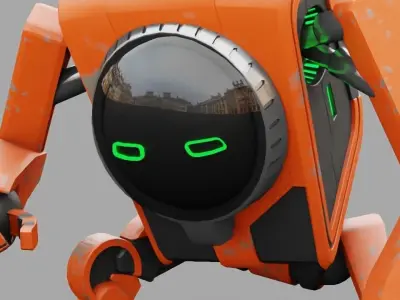 Toon robot rigged character 3D model