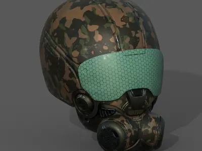 Helmet scifi armor combat fantasy armor  Low-poly 3D model