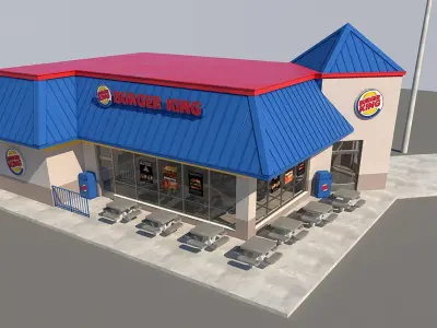 Fast Food Court Collection 3D model