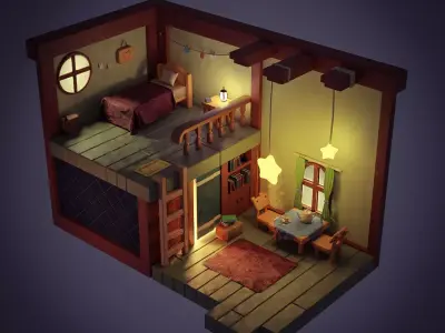 Cozy Bedroom 3D model