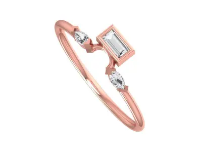 Solitaire Women Light Weight Band Ring 3D print model 36