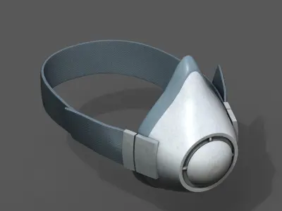 Gas mask protection safety futuristic technology  Low-poly 3D model