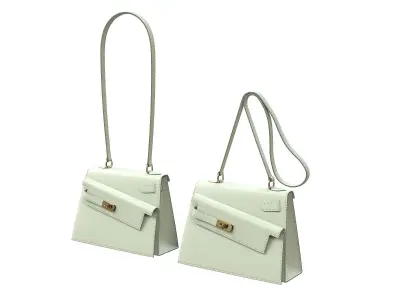 Hermes Kelly Sellier en Desordre Mint Low-poly 3D model