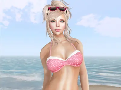 Summer Bikini Top Low-poly 3D model