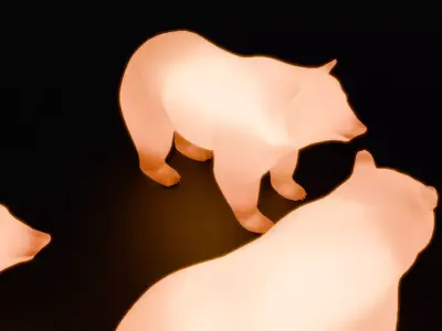 Indirect lighting of a bear 3D model
