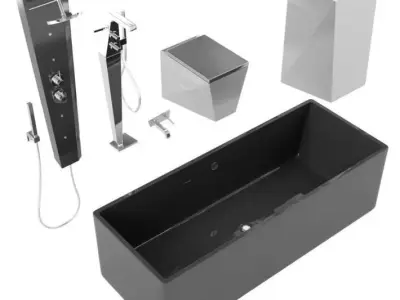 Minimalist Bathroom Fixtures 3D model