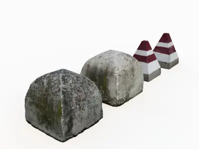 Street concrete barrier set 3D model