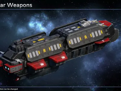 Spaceship Cavendish Pirate Attack Cruiser Low-poly 3D model