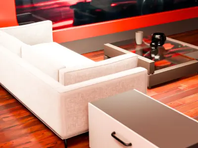 Futuristic Red Exhibition Modern booth 3D Trade Show Design 3D model