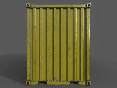 Yellow Shipping Container PBR  Low-Poly Game Ready 3D Model Low-poly 3D model