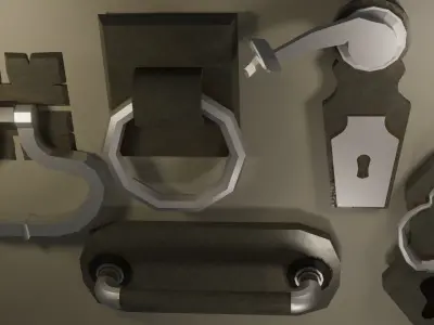 Handles parts of belt buckle Low-poly 3D model