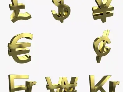 Currency Symbols 3D model