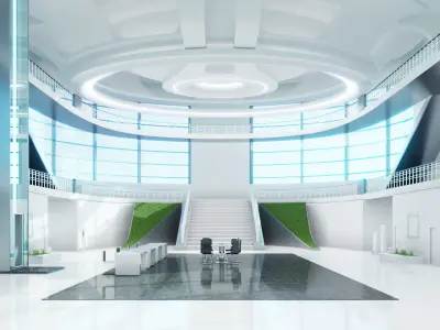Modern Convention Center Interior 3D model