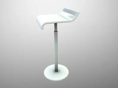 Futuristic Stool Bar Chair Low-poly 3D model