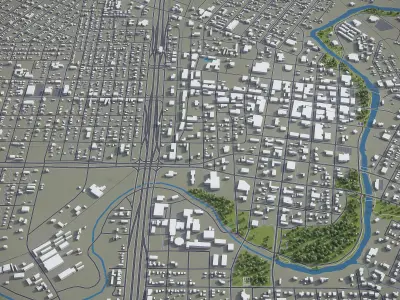 San Angelo - Texas  Low-poly 3D model