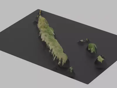 New Caledonia Map Country Low-poly 3D model