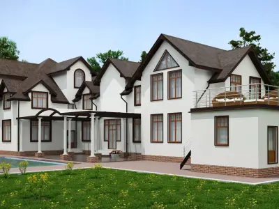 large modern cottage 3D model