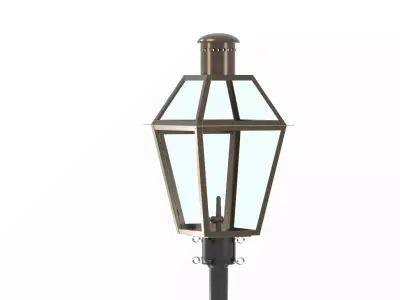 French Quarter Post Mount Gas Lantern 3D model