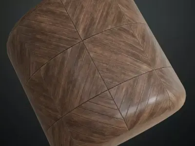 Geometric Triangular Oak Wood Parquet PBR Texture