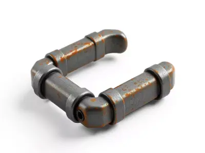 Rusty Industrial Pipe Segment Low-poly 3D model