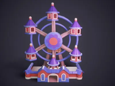 Ferris Wheel Low-poly 3D model