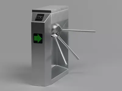 -Rotary Barrier Gate Rigged- 3D model