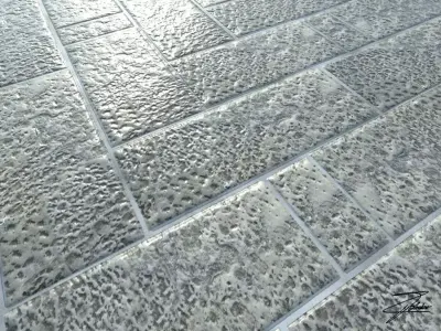 Stone paving 2 Low-poly 3D model