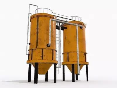 Industrial Tank Low-poly 3D model