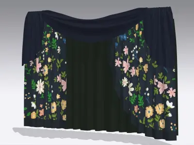 Curtain Low-poly 3D model