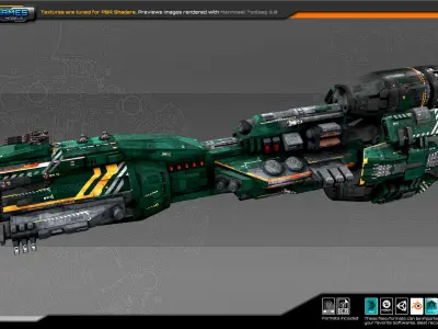 Federation Dreadnought 2D Low-poly 3D model