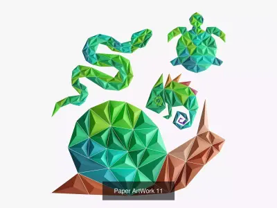 Paper artwork collection 2 3D Model Pack