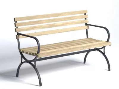 Bench  Low-poly 3D model