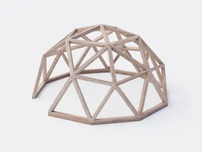 Icosahedron Dome Low-poly 3D model