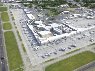 Helsinki Airport Low-poly 3D model