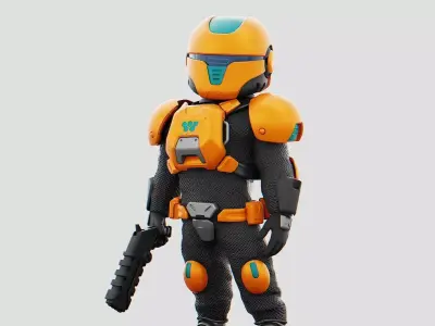 TOON TROOPER AHILLON  RIGGED 3D model