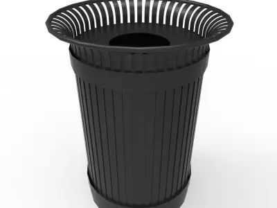 Street Bin Low-poly 3D model