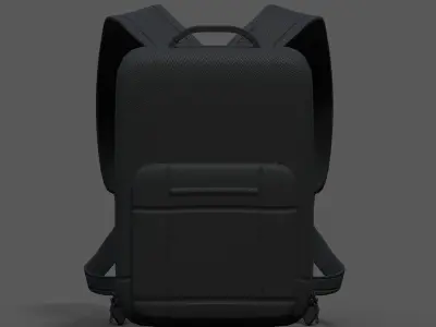 Backpack Camping Generic Black material  Low-poly 3D model