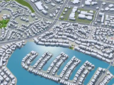 Thousand Oaks California USA 40km Low-poly 3D model