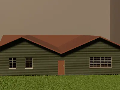 Modular American House Free low-poly 3D model