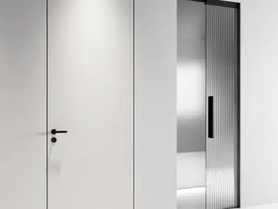 Garofoli Set modern door with different handles and knobs 3D model