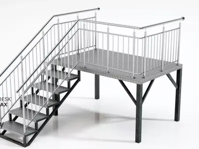 Metal stairs 3D model